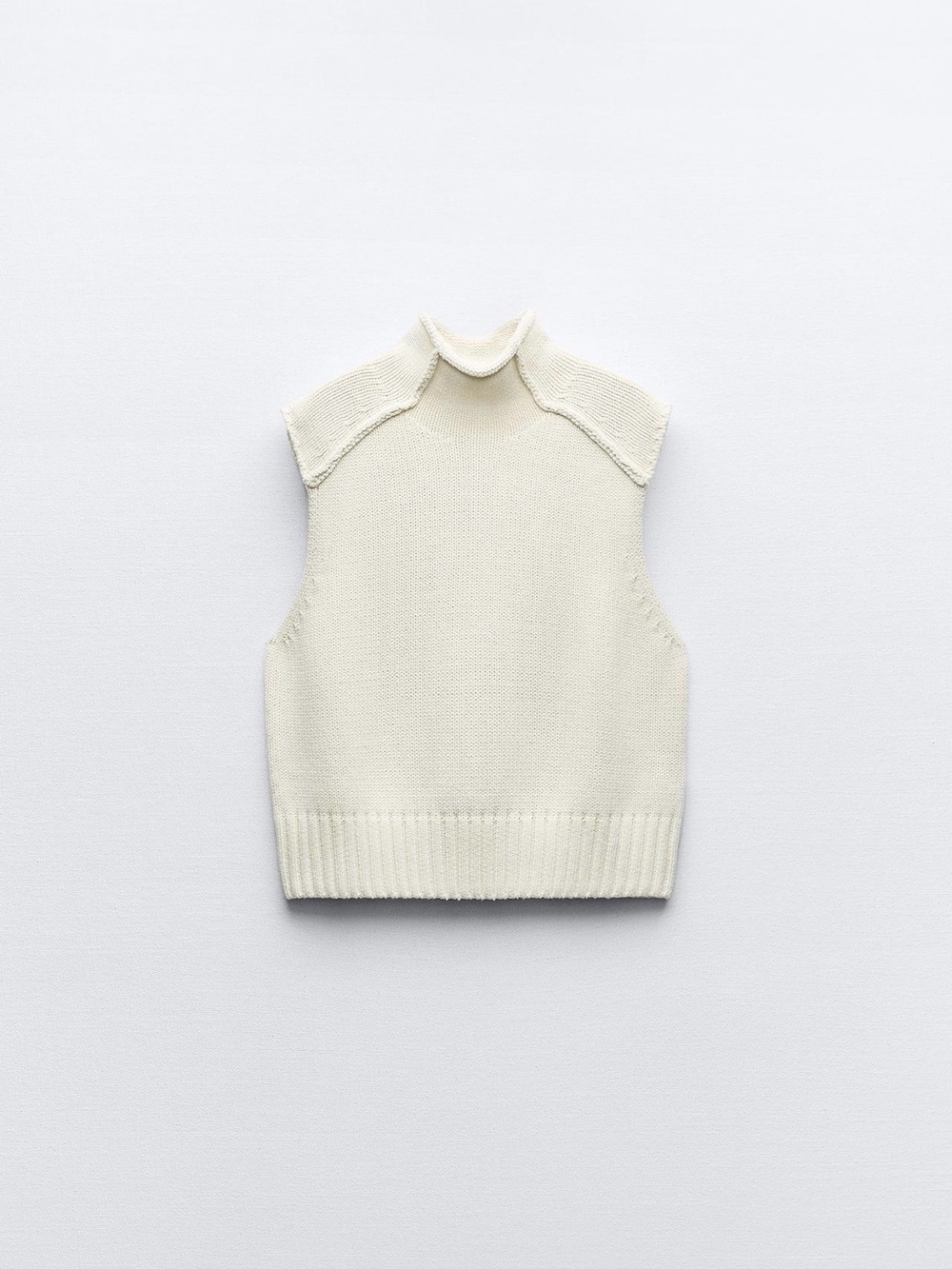 Zara Cream Sleeveless Knit Vest only worn once!